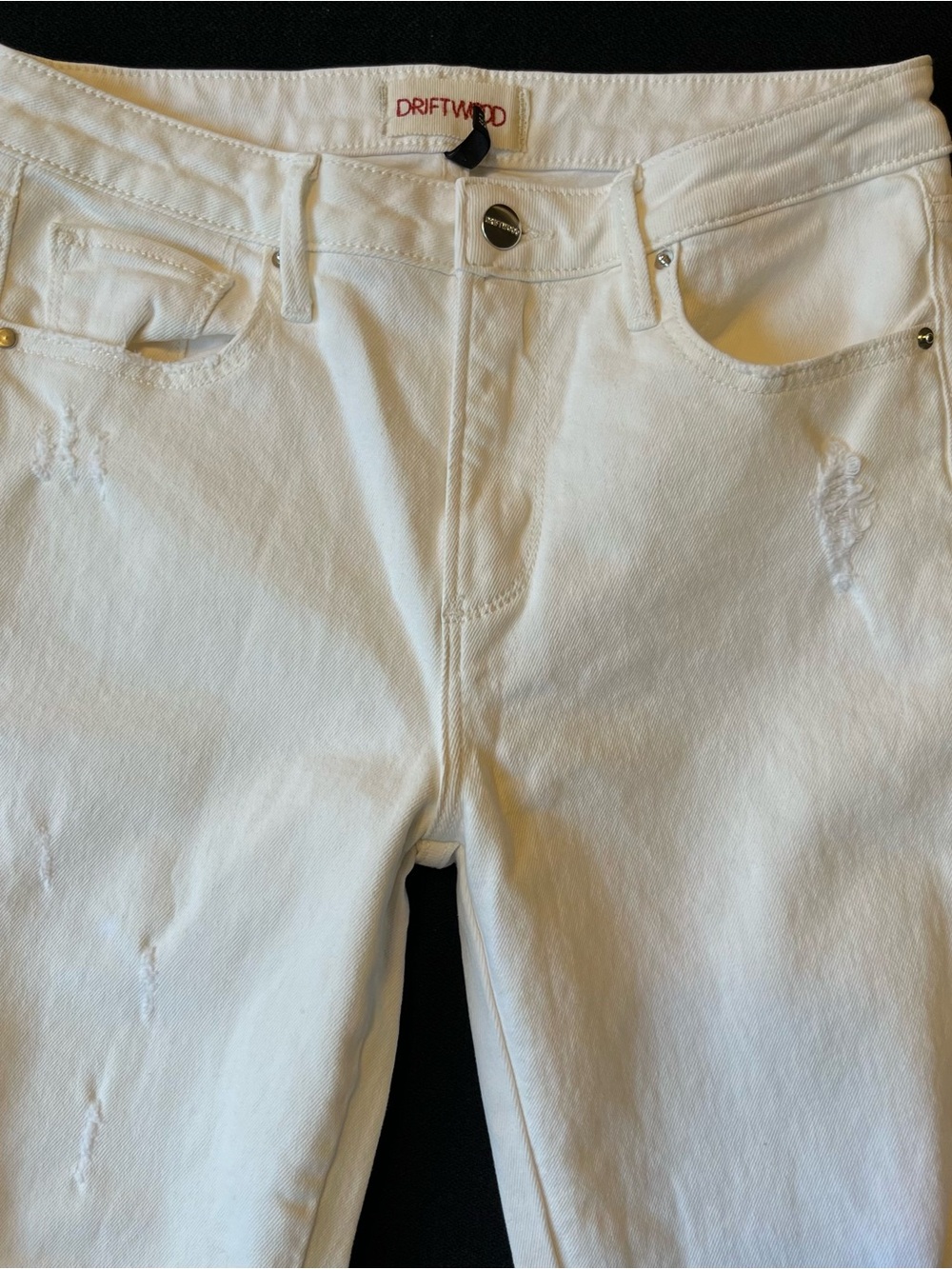 Driftwood jeans 26 Gizelle Girlfriend slim fit Ivory Embroidered floral Mid rise - Picture 3 of 11